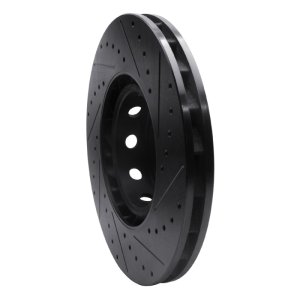 BMW M5 Brake Rotor (1) - Right Front - R1 Concepts - Drilled & Slotted - Black - `00-`03